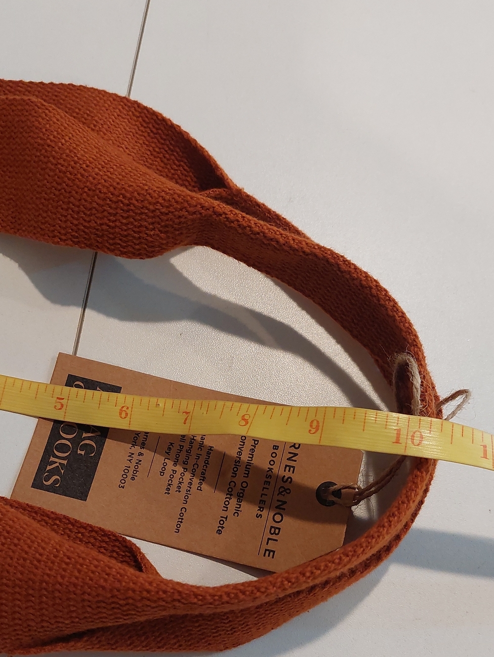 Barnes & Noble Tote Bag Rust Orange Organic Cotton - Picture 12 of 12
